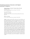 Cover page: Simulating quantum materials with digital quantum computers