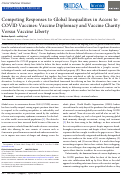 Cover page: Competing Responses to Global Inequalities in Access to COVID Vaccines: Vaccine Diplomacy and Vaccine Charity Versus Vaccine Liberty