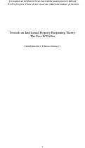 Cover page: Towards an Intellectual Property Bargaining Theory: The Post-WTO Era