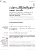 Cover page: Corrigendum: EEG Signal Complexity Is Reduced During Resting-State in Fragile X Syndrome.