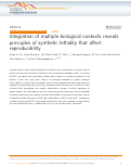 Cover page: Integration of multiple biological contexts reveals principles of synthetic lethality that affect reproducibility.