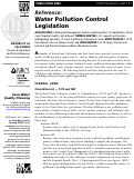 Cover page: Water Pollution Control Legislation