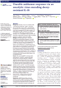 Cover page: Durable antitumor response via an oncolytic virus encoding decoy-resistant IL-18.