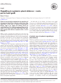 Cover page: Signalling in systemic plant defence – roots put in hard graft