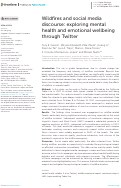 Cover page: Wildfires and social media discourse: exploring mental health and emotional wellbeing through Twitter
