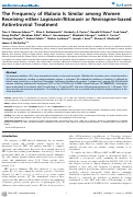 Cover page: The Frequency of Malaria Is Similar among Women Receiving either Lopinavir/Ritonavir or Nevirapine-based Antiretroviral Treatment