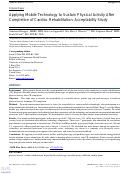 Cover page: Applying Mobile Technology to Sustain Physical Activity After Completion of Cardiac Rehabilitation: Acceptability Study