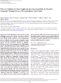 Cover page: Why Are Children in Urban Neighborhoods at Increased Risk for Psychotic Symptoms? Findings From a UK Longitudinal Cohort Study