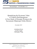 Cover page: Quantifying the Economic Value of Vehicle-Grid Integration: A Case Study of Dynamic Pricing in the Sacramento Municipal Utility District