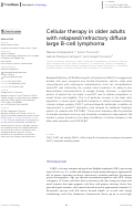 Cover page: Cellular therapy in older adults with relapsed/refractory diffuse large B-cell lymphoma