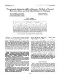 Cover page: Psychological Adaptation and Birth Outcomes: The Role of Personal Resources, Stress, and Sociocultural Context in Pregnancy