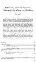 Cover page: Efficiency Unbound: Processual Deterrence for a New Legal Realism