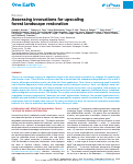 Cover page: Assessing innovations for upscaling forest landscape restoration