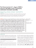 Cover page: The N-terminal tail of C. elegans CENP-A interacts with KNL-2 and is essential for centromeric chromatin assembly