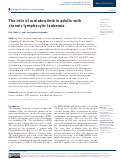 Cover page: The role of acalabrutinib in adults with chronic lymphocytic leukemia