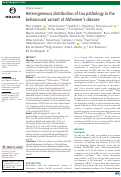 Cover page: Heterogeneous distribution of tau pathology in the behavioural variant of Alzheimer’s disease