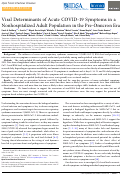 Cover page: Viral Determinants of Acute COVID-19 Symptoms in a Nonhospitalized Adult Population in the Pre-Omicron Era