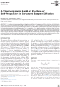 Cover page: A Thermodynamic Limit on the Role of Self-Propulsion in Enhanced Enzyme Diffusion