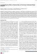 Cover page: Investigating the effect of particle size on pulmonary surfactant phase behavior.