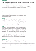 Cover page: HIV Infection and 90-Day Stroke Outcomes in Uganda: A Prospective Observational Cohort Study.