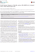 Cover page: Draft Genome Sequence of Bacillus safensis JPL-MERTA-8-2, Isolated from a Mars-Bound Spacecraft