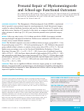 Cover page: Prenatal Repair of Myelomeningocele and School-age Functional Outcomes.