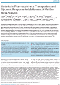 Cover page: Variants in Pharmacokinetic Transporters and Glycemic Response to Metformin: A Metgen Meta‐Analysis