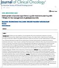 Cover page: Development of practice algorithms to guide treatment planning with TTFields for the management of glioblastoma (GB).