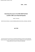 Cover page: Seismicity Precursors of the M6.0 2004 Parkfield and M7.0 1989 Loma Prieta 
Earthquakes