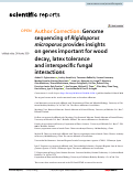 Cover page: Author Correction: Genome sequencing of Rigidoporus microporus provides insights on genes important for wood decay, latex tolerance and interspecific fungal interactions