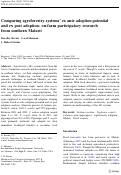 Cover page: Comparing agroforestry systems’ ex ante adoption potential and ex post adoption: on-farm participatory research from southern Malawi