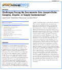 Cover page: Challenges Facing the Sacramento–San Joaquin Delta: Complex, Chaotic, or Simply Cantankerous?