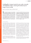 Cover page: Intraflagellar transport particle size scales inversely with flagellar length: revisiting the balance-point length control model