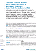 Cover page: Selinexor in Advanced, Metastatic Dedifferentiated Liposarcoma: A Multinational, Randomized, Double-Blind, Placebo-Controlled Trial