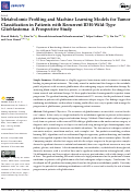 Cover page: Metabolomic Profiling and Machine Learning Models for Tumor Classification in Patients with Recurrent IDH-Wild-Type Glioblastoma: A Prospective Study.