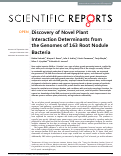 Cover page: Discovery of Novel Plant Interaction Determinants from the Genomes of 163 Root Nodule Bacteria