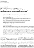 Cover page: The Relationship between Neighborhood Immigrant Composition, Limited English Proficiency, and Late-Stage Colorectal Cancer Diagnosis in California