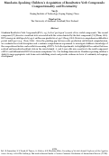 Cover page: Mandarin-Speaking Children's Acquisition of Resultative Verb Compounds: Compositionality and Eventuality