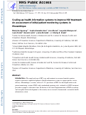 Cover page: Scaling-up health information systems to improve HIV treatment: An assessment of initial patient monitoring systems in Mozambique