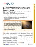 Cover page: Growth and Photoelectrochemical Energy Conversion of Wurtzite Indium Phosphide Nanowire Arrays