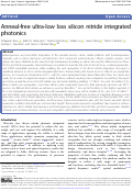 Cover page of Anneal-free ultra-low loss silicon nitride integrated photonics.