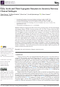 Cover page: Fatty Acids and Their Lipogenic Enzymes in Anorexia Nervosa Clinical Subtypes.