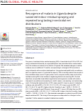 Cover page: Resurgence of malaria in Uganda despite sustained indoor residual spraying and repeated long lasting insecticidal net distributions