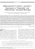 Cover page: Differential Kv1.3, KCa3.1, and Kir2.1 expression in “classically” and “alternatively” activated microglia