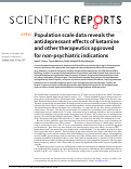 Cover page: Population scale data reveals the antidepressant effects of ketamine and other therapeutics approved for non-psychiatric indications