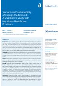 Cover page: Impact and Sustainability of Foreign Medical Aid: A Qualitative Study with Honduran Healthcare Providers