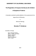 Cover page: The regulation of caspase activity by the inhibitor of apoptosis proteins