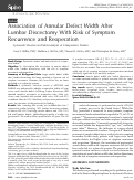 Cover page: Association of Annular Defect Width After Lumbar Discectomy With Risk of Symptom Recurrence and Reoperation