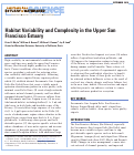 Cover page: Habitat Variability and Complexity in the Upper San Francisco Estuary