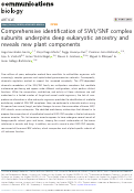 Cover page: Comprehensive identification of SWI/SNF complex subunits underpins deep eukaryotic ancestry and reveals new plant components.